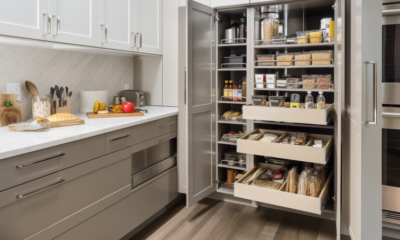 Image: A neatly organized kitchen cabinet with labeled containers and baskets holding various kitchen items. Alt text: A clutter-free kitchen cabinet with labeled containers and baskets holding kitchen items, showcasing the best kitchen storage solutions.