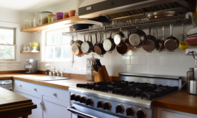 An image of a tidy and well-organized kitchen with labeled storage containers, neatly arranged kitchen appliances, and a clean and clutter-free countertop.