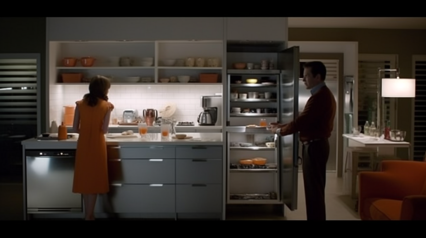 A photo of a neatly organized kitchen with different sized containers, baskets, and boxes to store and organize kitchen supplies and utensils. The image shows a clutter-free kitchen countertop with cooking appliances neatly arranged, while the pantry and cabinet shelves are also organized with labeled containers and baskets for easy access to food items. The image represents a budget-friendly way of organizing a kitchen without spending too much on expensive storage solutions.